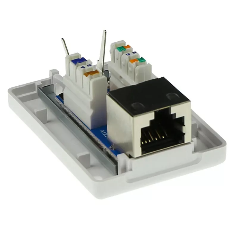 Paviršinio montavimo ekranuotas lizdo dėžutė ACT FA5005 vienam CAT5E lizdui, 39×29,5×54 mm