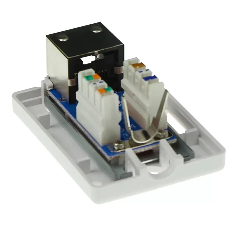 Paviršinio montavimo ekranuotas lizdo dėžutė ACT FA5005 vienam CAT5E lizdui, 39×29,5×54 mm