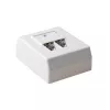 Paviršinio montavimo ekranuotas jungčių dėžutė 2 prievadų, ACT CAT5E, matmenys 64,9×80×32,8 mm