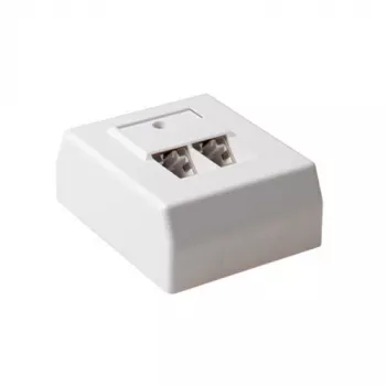 Paviršinio montavimo ekranuotas jungčių dėžutė 2 prievadų, ACT CAT5E, matmenys 64,9×80×32,8 mm