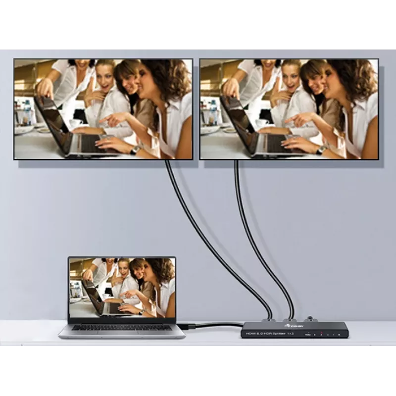 Equip Ultra plonas 2-Port HDMI 2.0 skirstytuvas