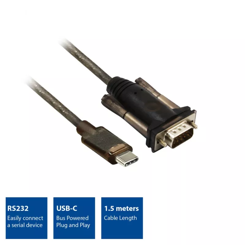 ACT USB-C į nuoseklųjį adapteris AC6002 juodas 1,5 m