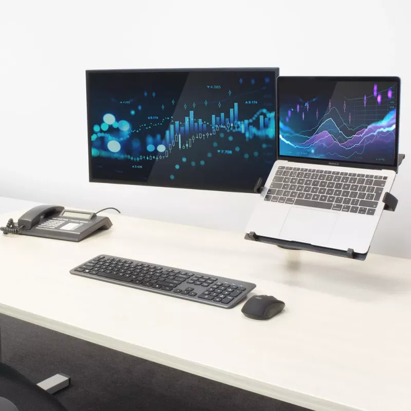 Nešiojamojo kompiuterio ir monitoriaus laikiklis ACT AC8305 aukščio reguliavimas 0-450 mm