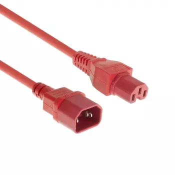 ACT maitinimo laidas C14 - C15 raudonas 0,6 m IEC C14 250V 10A