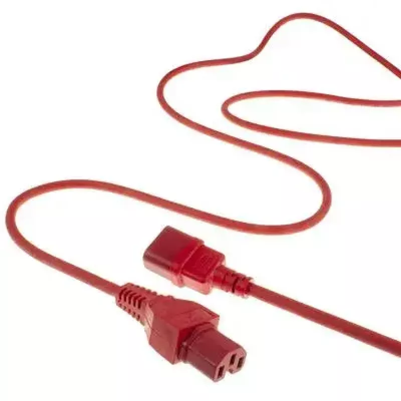 Maitinimo laidas ACT C14 - C15 raudonas 1,2 m 250 V 10 A