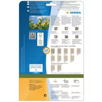 HERMA 10753 lipnios etiketės, stačiakampės, nuolatinės, rudos, 480 vnt.