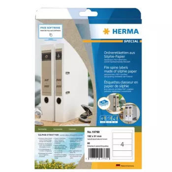 Lipnios etiketės HERMA 10754, nuolatinės, rudos, stačiakampės, 240 vnt.