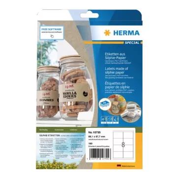 Lipnios etiketės HERMA 10755 Stačiakampės Nuolatinės Rudos 160 vnt.