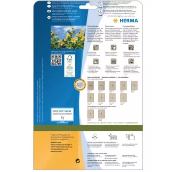 HERMA 10756 lipnios etiketės, stačiakampio formos, nuolatinė fiksacija, ruda, 80 vnt.
