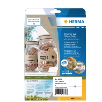 HERMA 10756 lipnios etiketės, stačiakampio formos, nuolatinė fiksacija, ruda, 80 vnt.