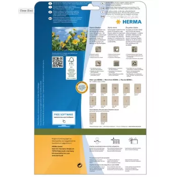 Lipnios etiketės HERMA 10759 Stačiakampės Nuolatinis Rudas 140 vnt.