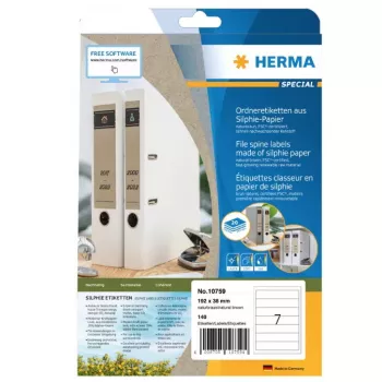 Lipnios etiketės HERMA 10759 Stačiakampės Nuolatinis Rudas 140 vnt.