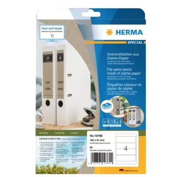 Lipnios etiketės HERMA 10760 Stačiakampės Nuolatinės Rudos 80 vnt.