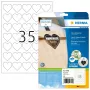 HERMA 10790 lipnios etiketės Širdelė Nuolatinės Baltos 350 vnt.