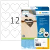 HERMA 10791 lipnios etiketės širdelės formos permanentinės baltos 120 vnt.