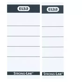 Elba 400087754 etiketės 10 vnt. juoda balta stačiakampis 5x2,5 cm