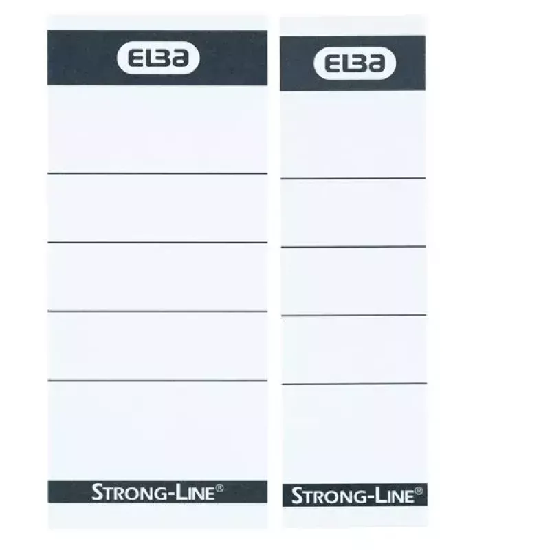 Elba 400087754 etiketės 10 vnt. juoda balta stačiakampis 5x2,5 cm