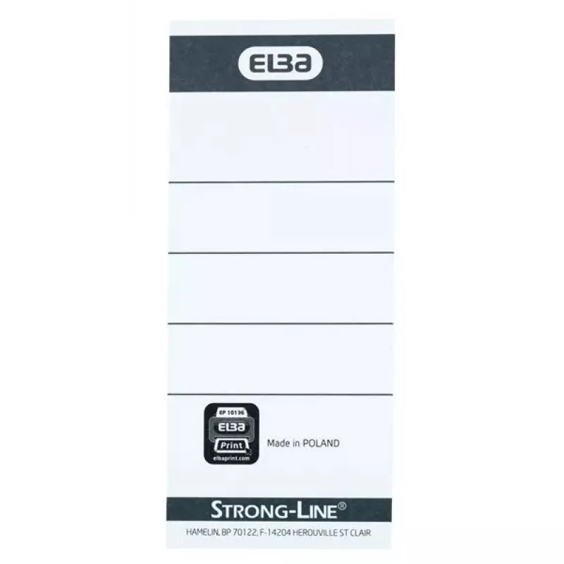 Elba 400087754 etiketės 10 vnt. juoda balta stačiakampis 5x2,5 cm