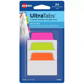 Tuščio skirtuko rodyklė Avery Ultra Tabs 74753 Žalia Oranžinė Rožinė