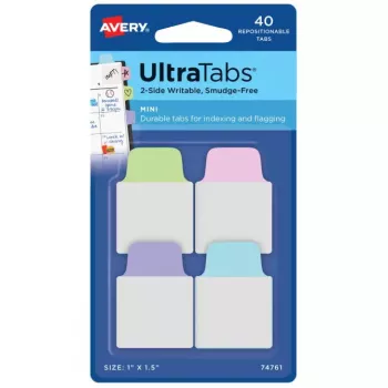 Tuščio skirtuko rodyklė Avery Ultra Tabs 74761 Mėlyna Žalia Rožinė Violetinė