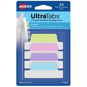 Tuščia skirtukų rodyklė Avery Ultra Tabs 74769 Mėlyna Žalia Rožinė Violetinė