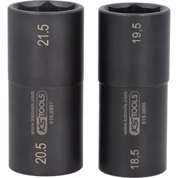 Lizdų rinkinys KS Tools 515.0895 1/2 colio pavara 2 lizdų galvutės