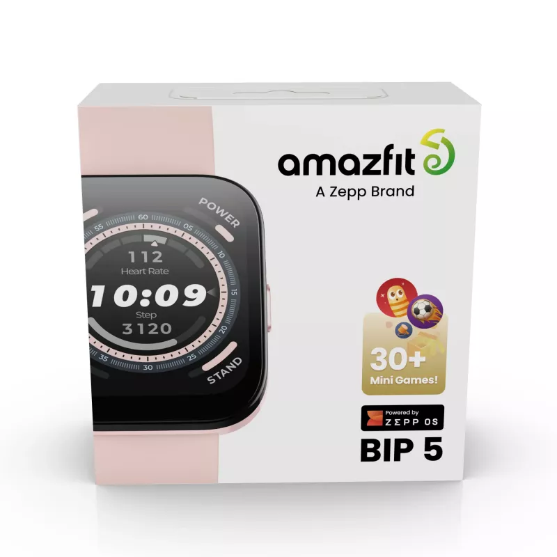 Amazfit Bip 5 4,85 cm (1,91 colio) TFT 45,9 mm skaitmeninis 320 x 380 pikselių jutiklinis ekranas Rožinis GPS (palydovinis)