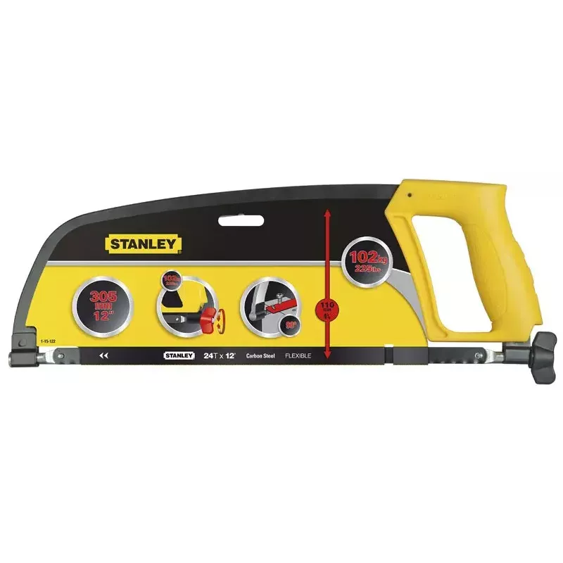 Metalo pjūklas Stanley Enclosed Grip 30 cm geltonas 1-15-122