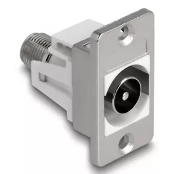 DeLOCK 90881 Lizdas IEC F Sidabrinis Baltas 75 Ω