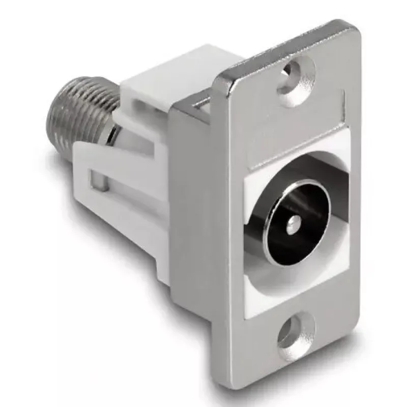 DeLOCK 90881 Lizdas IEC F Sidabrinis Baltas 75 Ω
