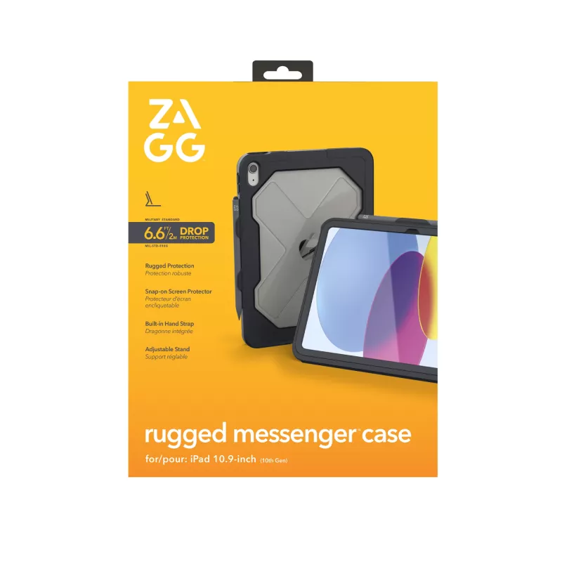 ZAGG Rugged Messenger dėklas Apple iPad 10.9 col. 10-os kartos anglis