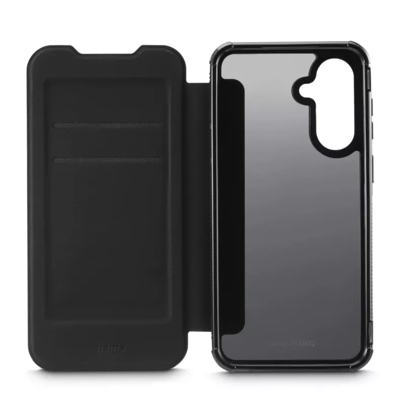 Hama Galaxy A17 dangtelio dėklas, juodas, 2 kortelių kišenėlės