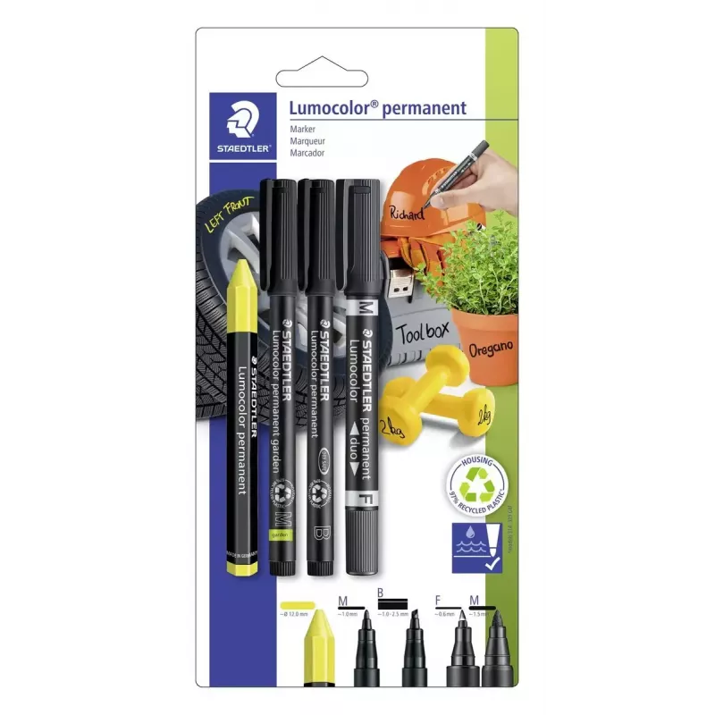 Marker Staedtler Lumocolor 60 BK-5 4 vnt.