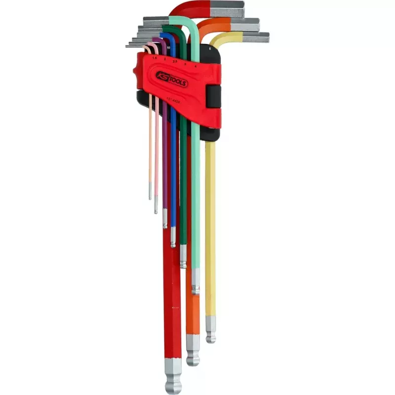 Šešiabriaunių raktų rinkinys KS Tools 151.4420 9 vnt. Plieninis Chromuotas