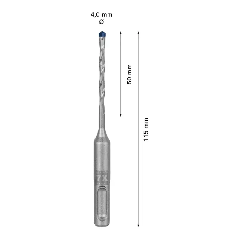 Grąžtas Bosch SDS plus-7X 4 mm skersmuo 115 mm ilgis