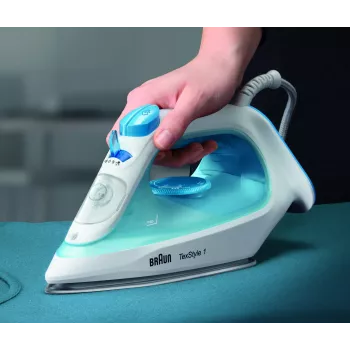 Braun TexStyle 1 SI1050BL garų lygintuvas keramine pado plokšte 2000 W mėlynas, baltas