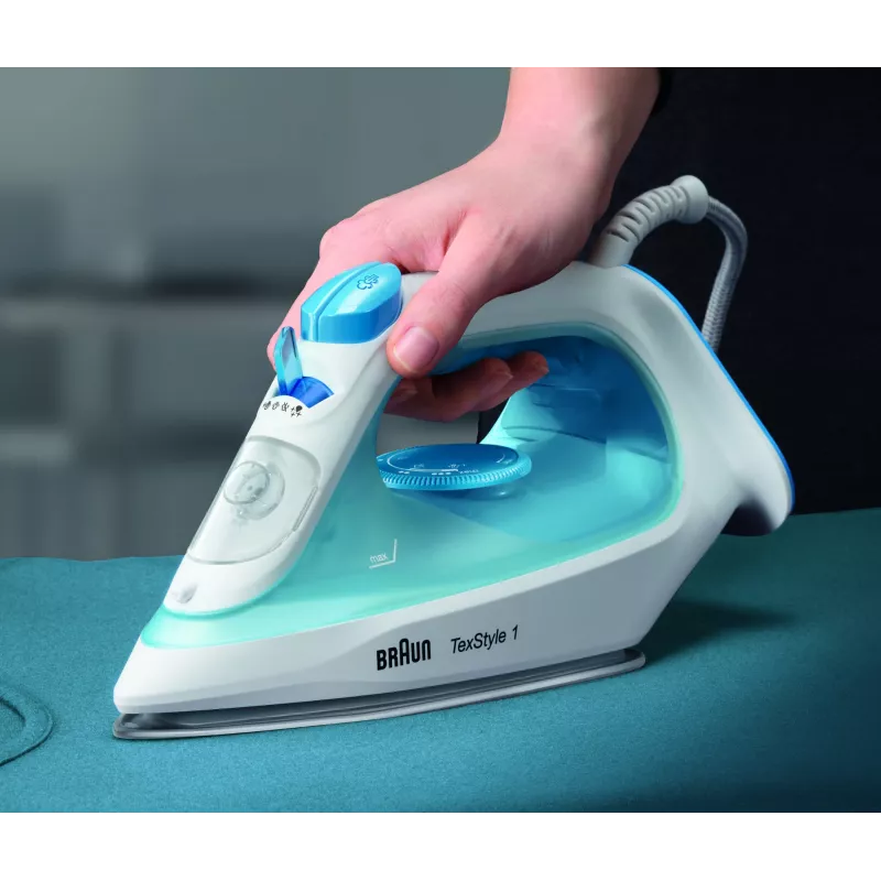 Braun TexStyle 1 SI1050BL garų lygintuvas keramine pado plokšte 2000 W mėlynas, baltas