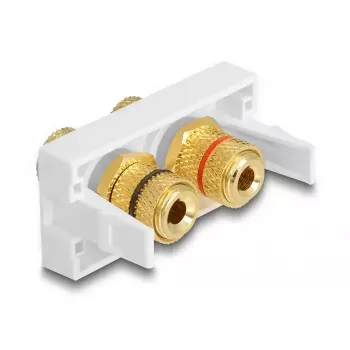 DeLOCK Easy 45 modulis 2 x gnybtų stulpeliai raudonas juodas žiedas 22,5 x 45 mm