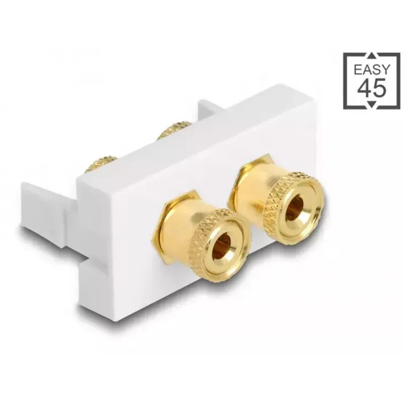 DeLOCK Easy 45 modulis 2 x gnybtų stulpeliai raudonas juodas žiedas 22,5 x 45 mm