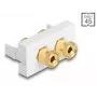 DeLOCK Easy 45 modulis 2 x gnybtų stulpeliai raudonas juodas žiedas 22,5 x 45 mm