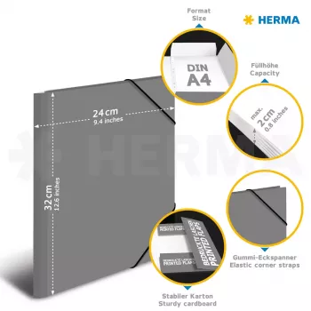 Žiedinis segtuvas HERMA 19277 A4 Daugiaspalvis Kartonas 285x315 mm