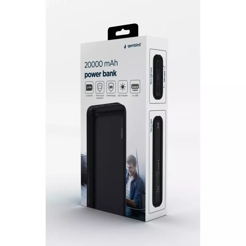 Gembird PB20-01 išorinė baterija 20000 mAh