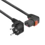 ACT maitinimo laidas CEE 7/7 kištukas (kampinis) - C13 IEC Lock (dešinėje kampinis) juodas 3 m, EL454S