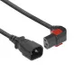 ACT maitinimo laidas C14 - C13 IEC Lock (kampuotas žemyn) juodas 1 m, PC2044