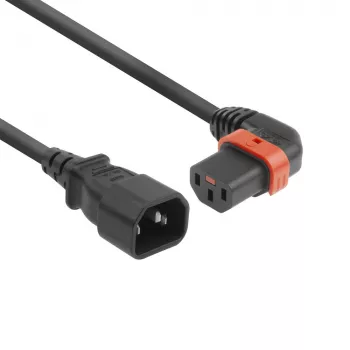 ACT maitinimo laidas C14 - C13 IEC Lock (kairinis kampinis) juodas 3 m, PC2050