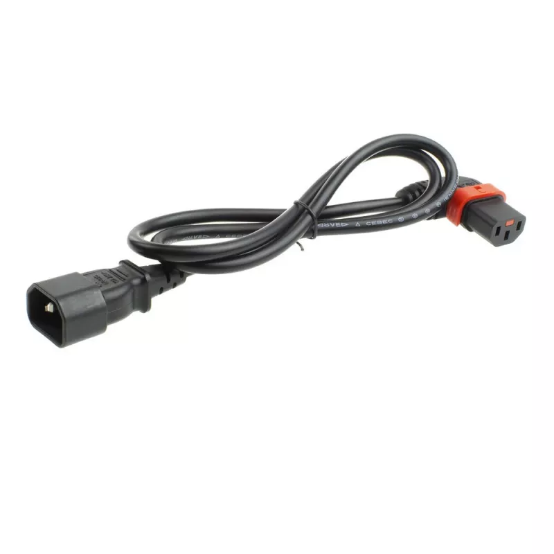 ACT maitinimo laidas C14 - C13 IEC Lock (kairinis kampinis) juodas 3 m, PC2050