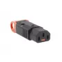 ACT C13 IEC Lock+ perjungiamas juodas, PA130100BK, C13, juoda, raudona, moteriška, tiesus, nailonas, 1,5 mm²