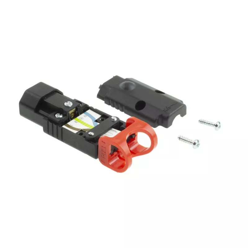 ACT C13 IEC Lock+ perjungiamas juodas, PA130100BK, C13, juoda, raudona, moteriška, tiesus, nailonas, 1,5 mm²