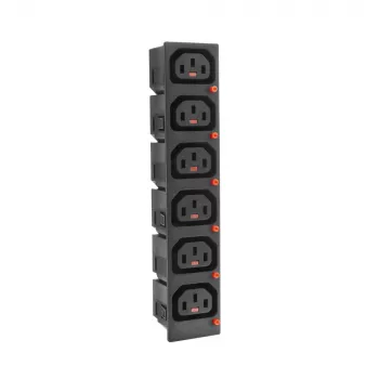 ACT C13 IEC Lock Net Entree (6 lizdų) - juoda, PA135015BK6