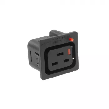 ACT C19 IEC Lock tinklo įėjimas (1 lizdas) - juoda, PA195015BK, C19, Juoda, Raudona, Kištukinis lizdas, Tiesus, Termoplastikas, 2000 V